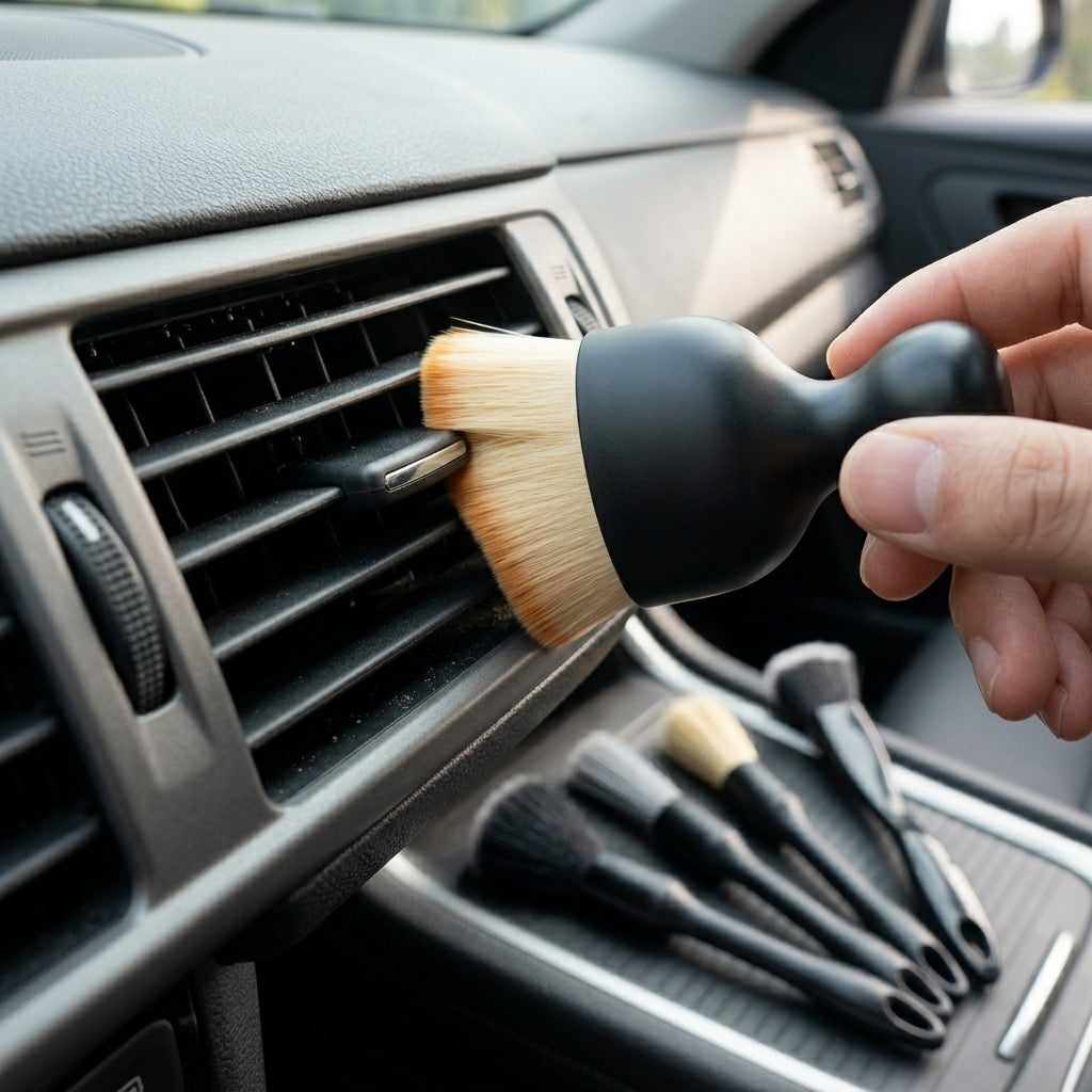 5-Piece Car Detailing Brush Set for Interior & Wheels