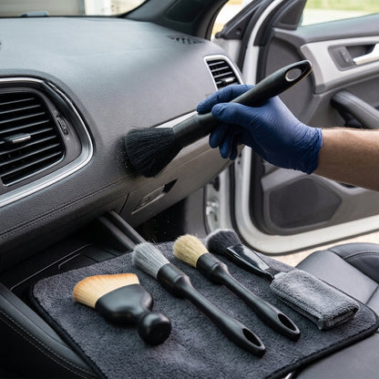 5-Piece Car Detailing Brush Set for Interior & Wheels