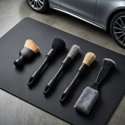5-Piece Car Detailing Brush Set for Interior & Wheels