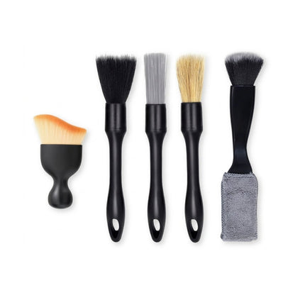 5-Piece Car Detailing Brush Set for Interior & Wheels