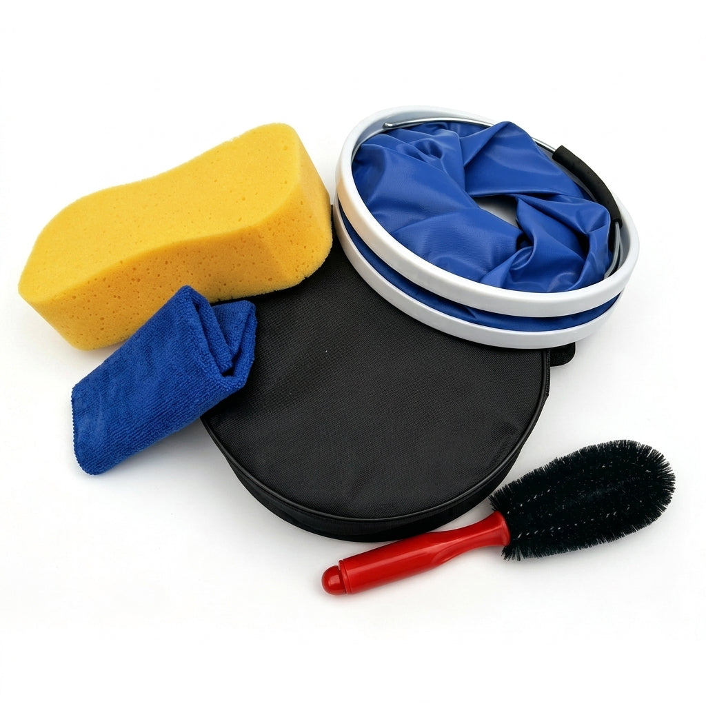 Portable Car Detailing Kit with Foldable Bucket