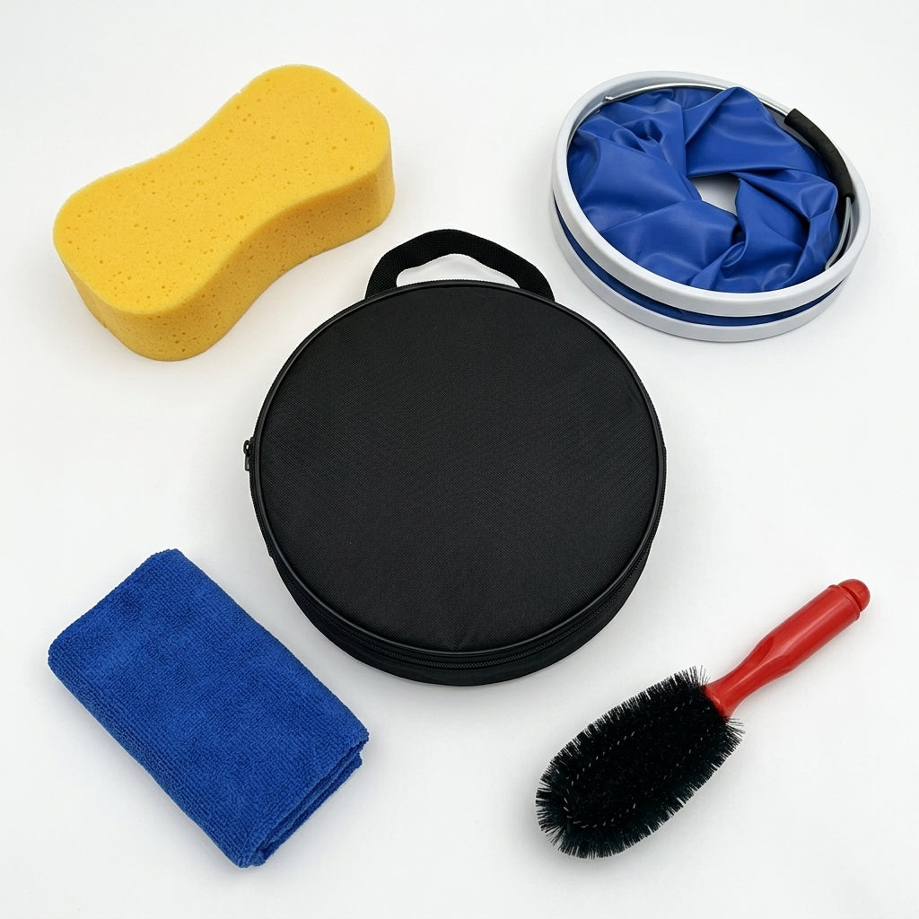Portable Car Detailing Kit with Foldable Bucket