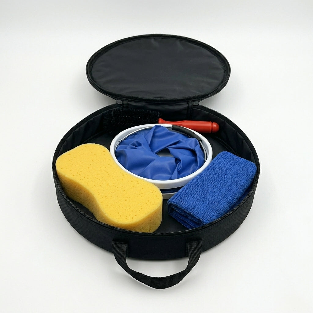 Portable Car Detailing Kit with Foldable Bucket