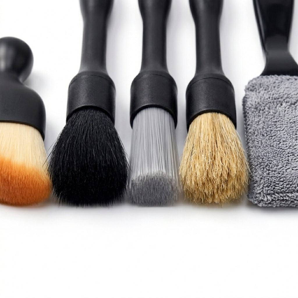 5-Piece Car Detailing Brush Set for Interior & Wheels