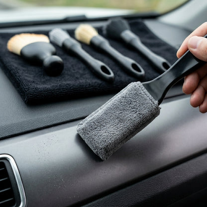 5-Piece Car Detailing Brush Set for Interior & Wheels